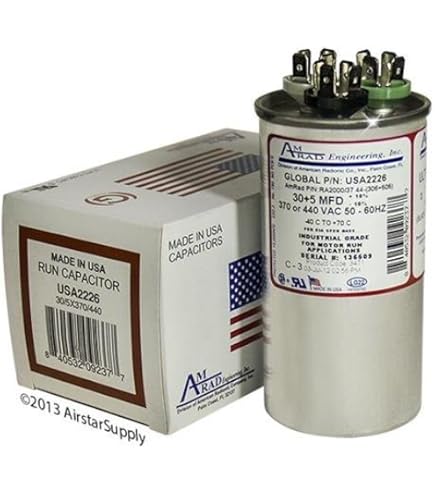 Air Pro 55+5uf+5% Dual Round Capacitor
